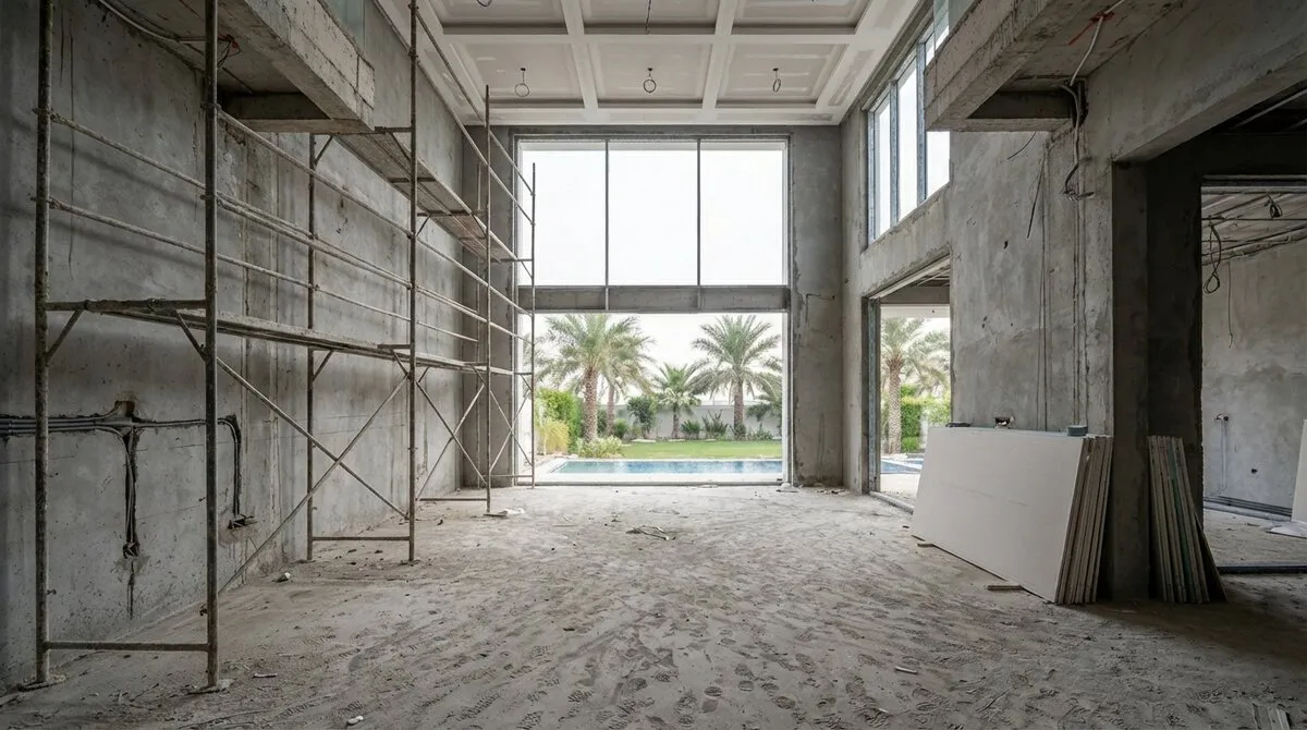 Villa under construction — before